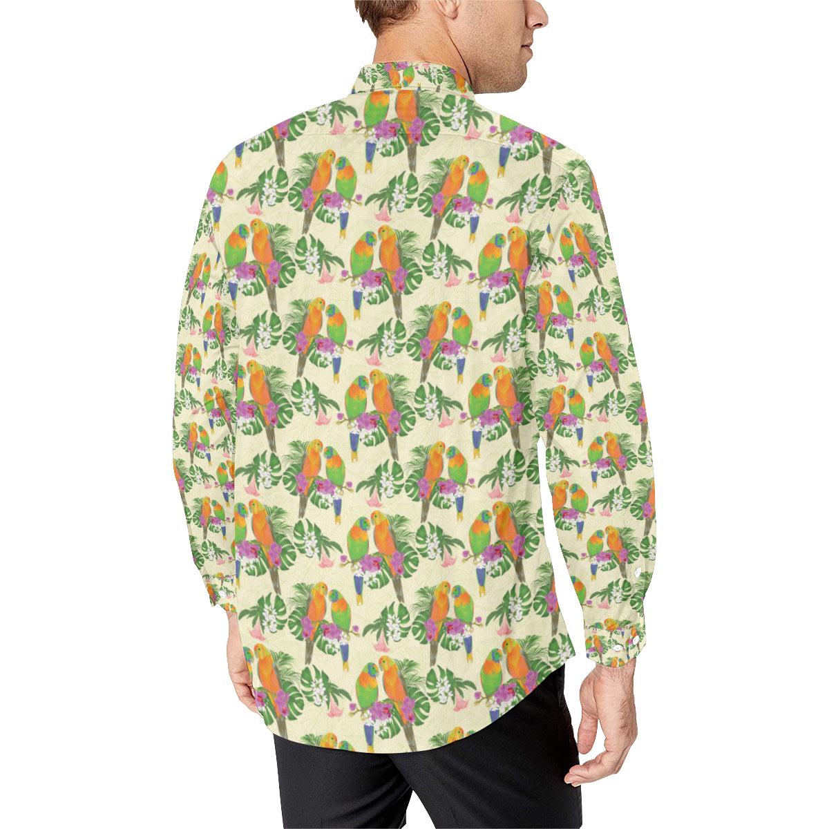 Conures Pattern Print Design 02 Men's Long Sleeve Shirt