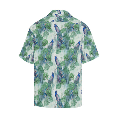 Peacock Pattern Print Design A02 Men's Hawaiian Shirt