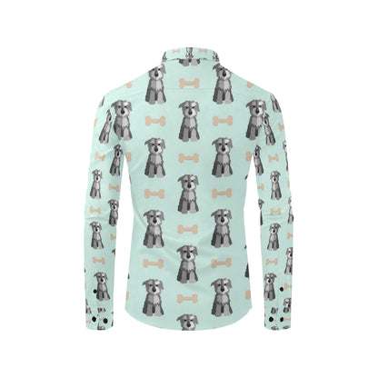 Schnauzers Pattern Print Design A03 Men's Long Sleeve Shirt