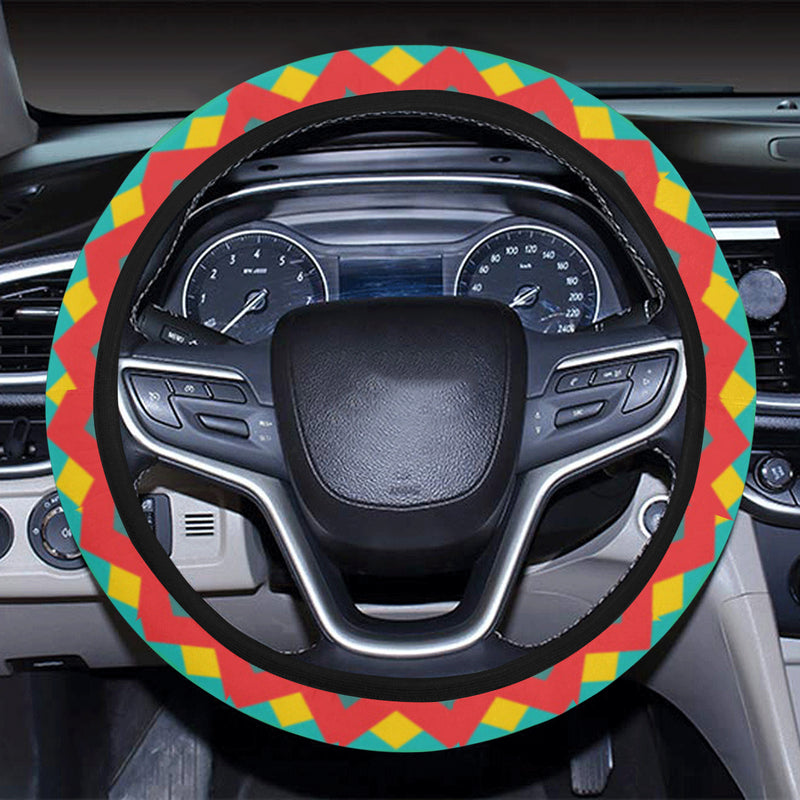 Mexican Pattern Print Design 04 Steering Wheel Cover with Elastic Edge