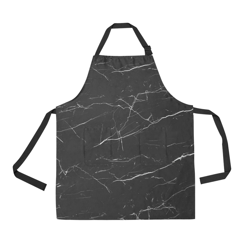 Marble Pattern Print Design 04 Apron with Pocket