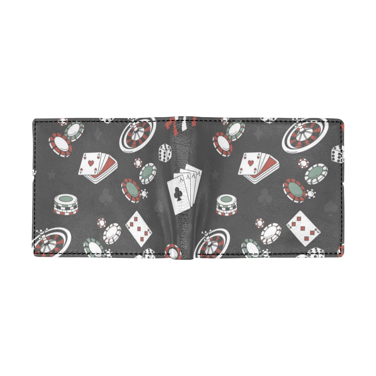 Casino Pattern Print Design 02 Men's ID Card Wallet