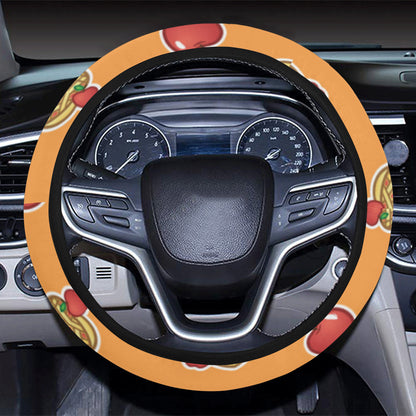 Apple Pie Pattern Print Design 02 Steering Wheel Cover with Elastic Edge