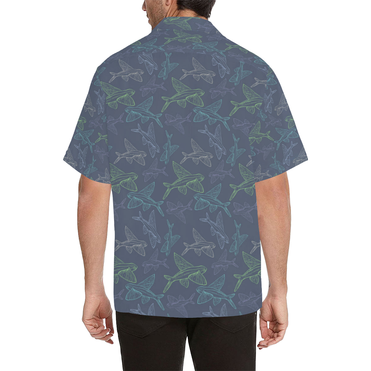 Flying Fish Pattern Print Design 02 Men's Hawaiian Shirt