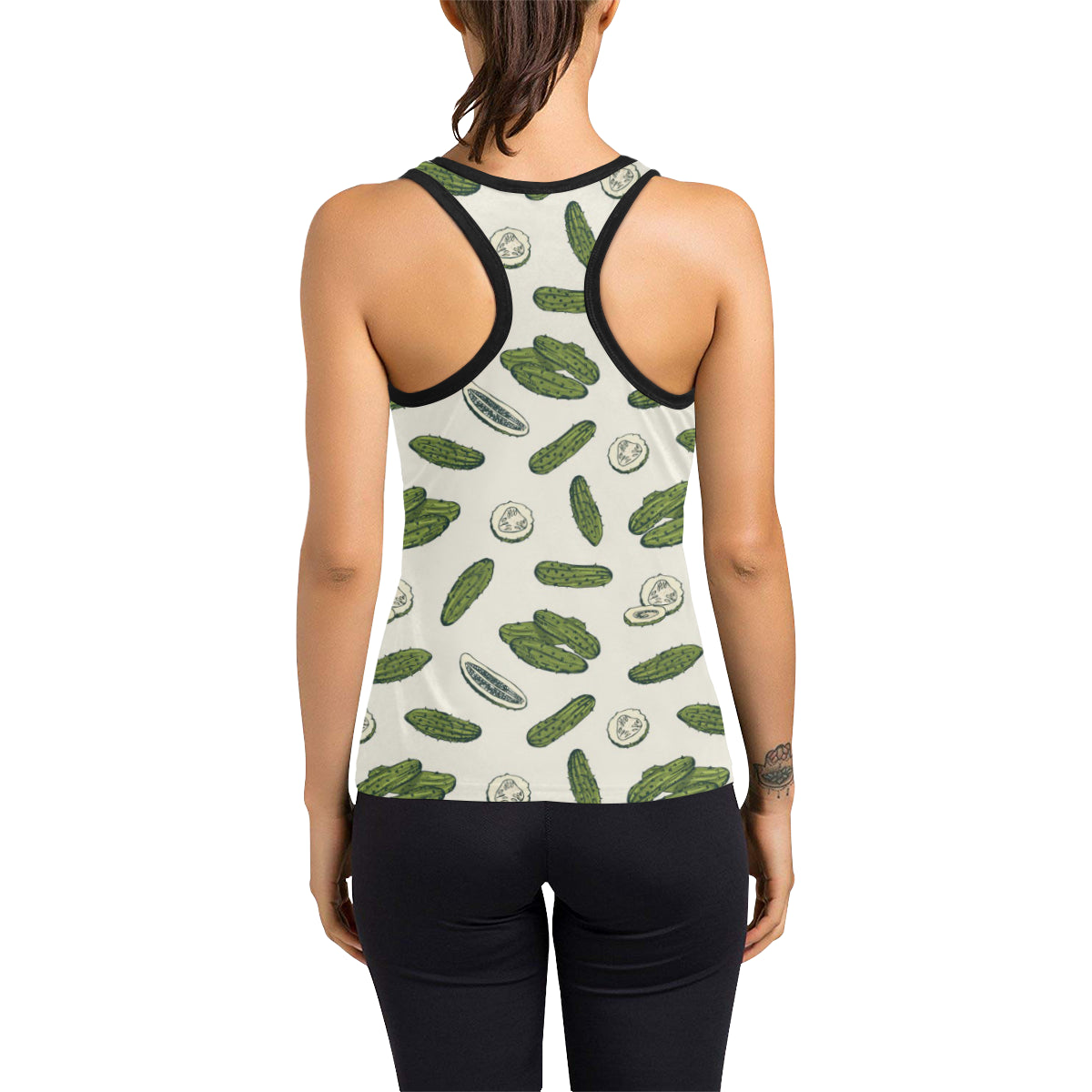 Cucumber Pattern Print Design CC05 Women's Racerback Tank Top