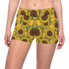 Sunflower Pattern Print Design SF04 Yoga Shorts