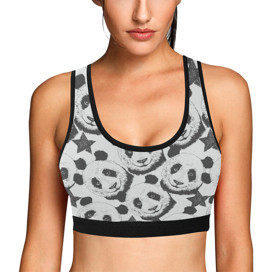 Panda Pattern Print Design A02 Sports Bra
