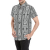 Polynesian Tattoo Design Men's Short Sleeve Button Up Shirt