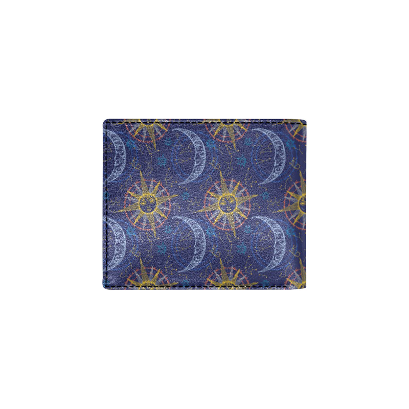 Celestial Moon Sun Pattern Print Design 01 Men's ID Card Wallet