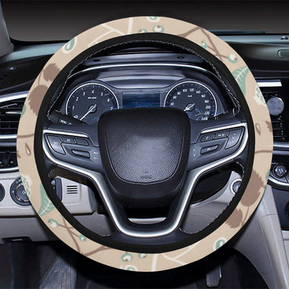 Owl Pattern Print Design A02 Steering Wheel Cover with Elastic Edge