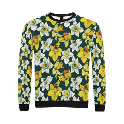 Daffodils Pattern Print Design DF02 Men Long Sleeve Sweatshirt