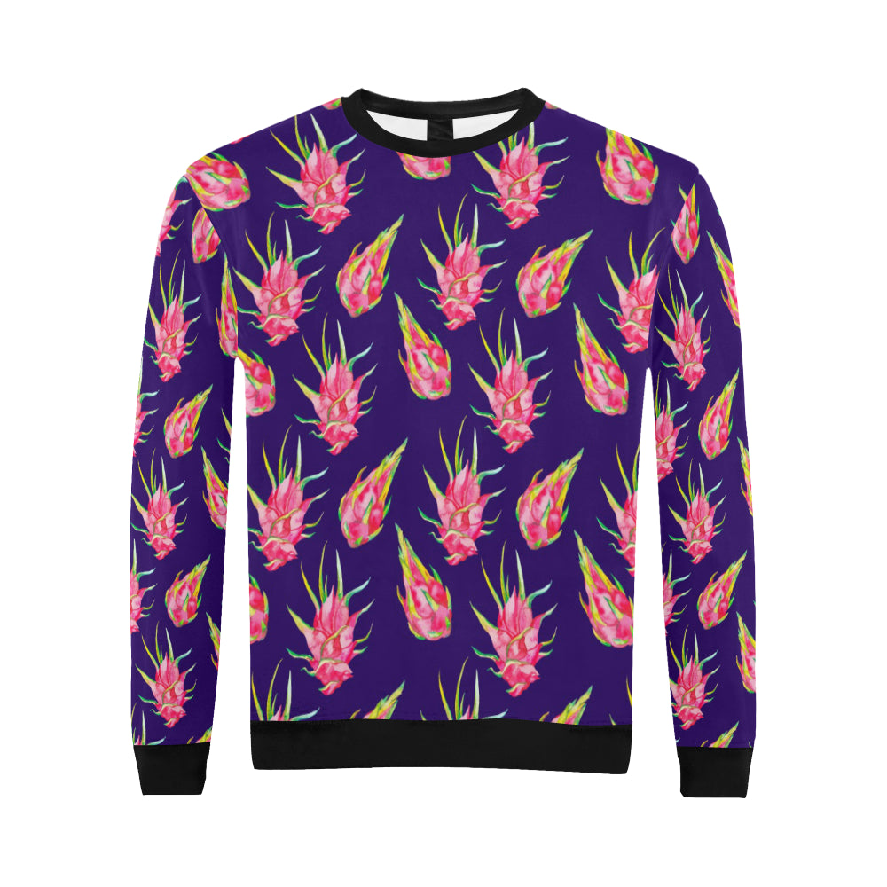 Dragonfruit Pattern Print Design DF02 Men Long Sleeve Sweatshirt