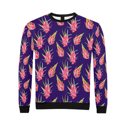 Dragonfruit Pattern Print Design DF02 Men Long Sleeve Sweatshirt