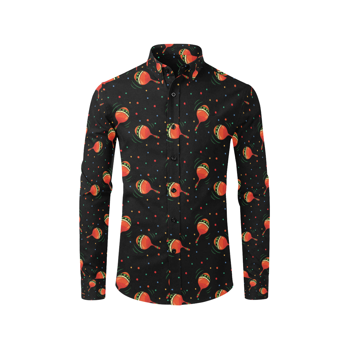 Maracas Pattern Print Design 03 Men's Long Sleeve Shirt