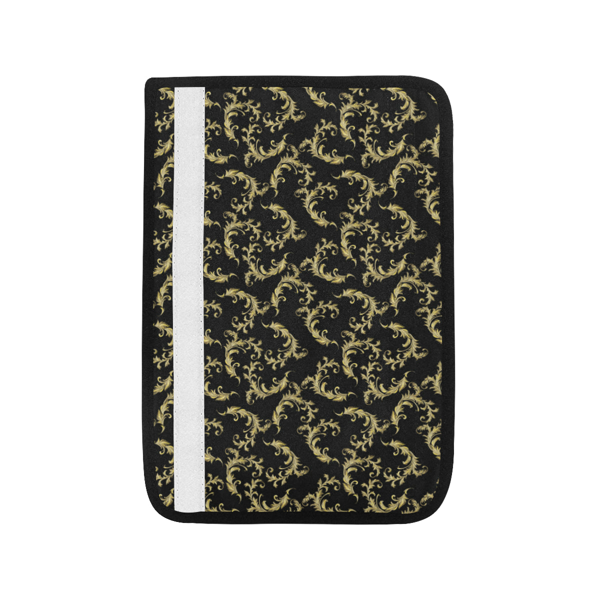 Baroque Golden Pattern Print Design 01 Car Seat Belt Cover
