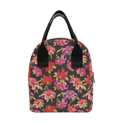 Lily Pattern Print Design LY012 Insulated Lunch Bag