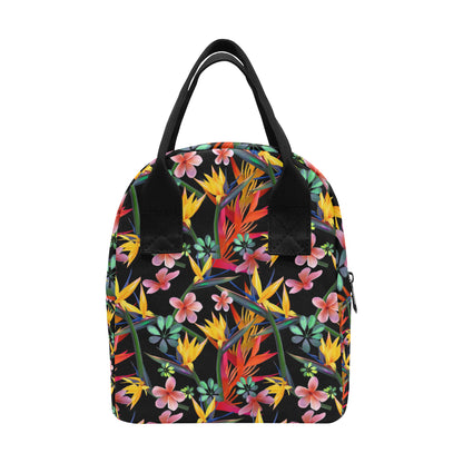 Tropical Flower Pattern Print Design TF015 Insulated Lunch Bag