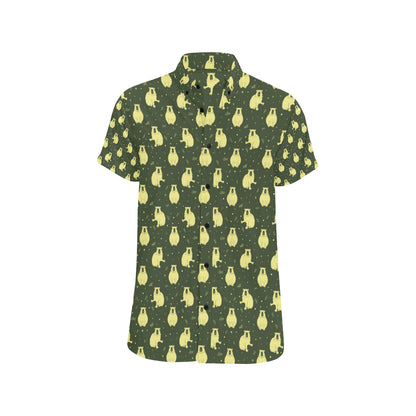 Capybara Pattern Print Design 03 Men's Short Sleeve Button Up Shirt