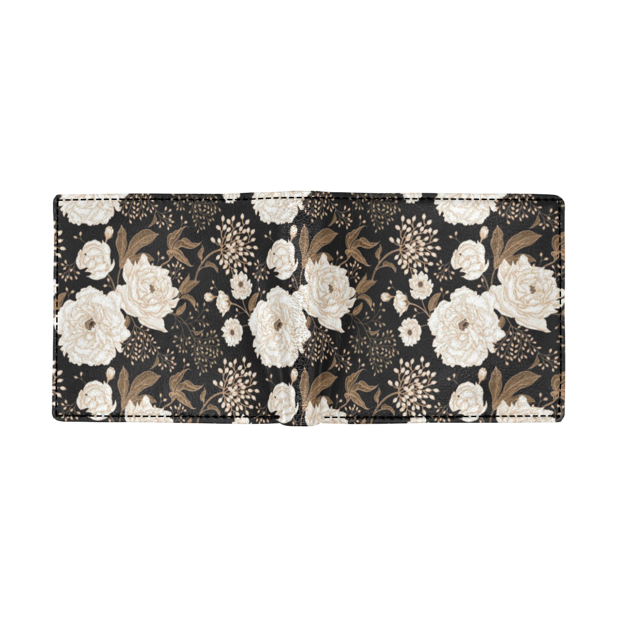 Peony Pattern Print Design A02 Men's ID Card Wallet