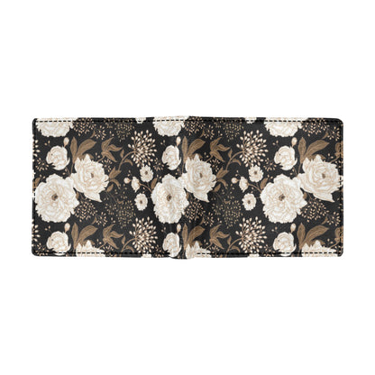 Peony Pattern Print Design A02 Men's ID Card Wallet