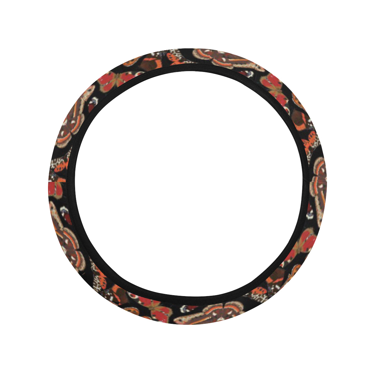 Butterfly Pattern Print Design 08 Steering Wheel Cover with Elastic Edge
