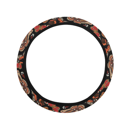 Butterfly Pattern Print Design 08 Steering Wheel Cover with Elastic Edge