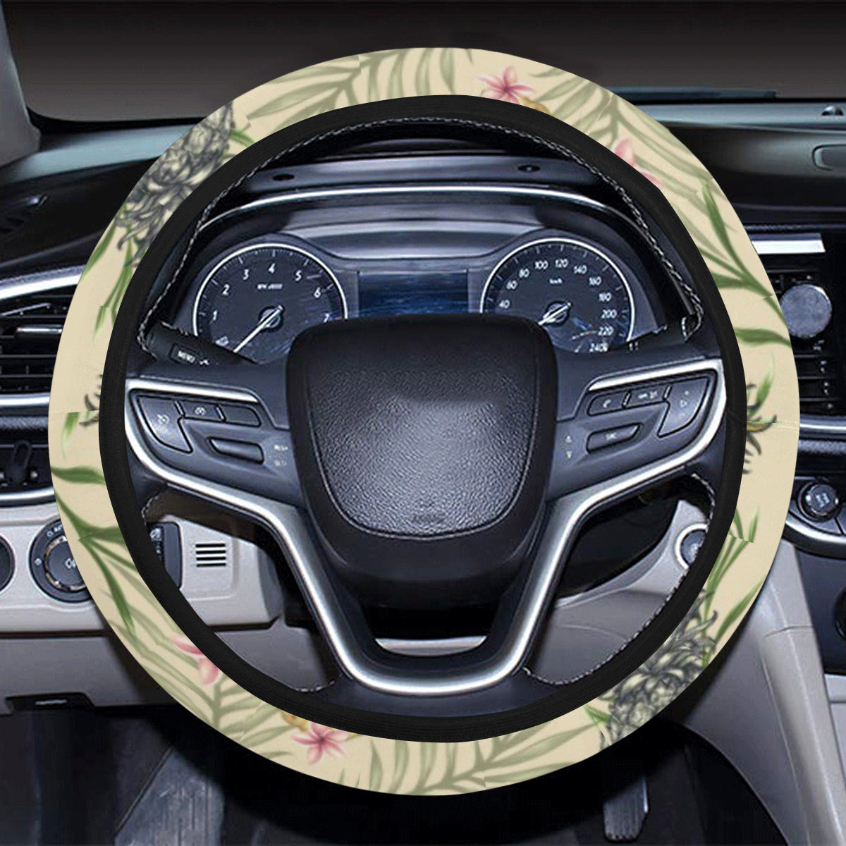 Pineapple Pattern Print Design PP012 Steering Wheel Cover with Elastic Edge