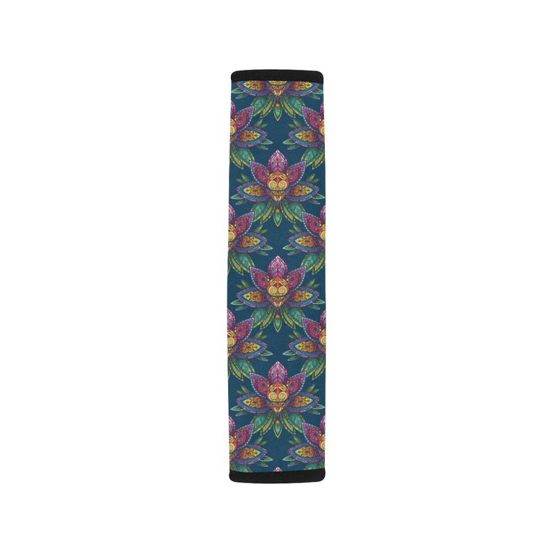 lotus Boho Pattern Print Design LO04 Car Seat Belt Cover