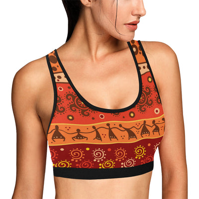 African Pattern Print Design 04 Sports Bra