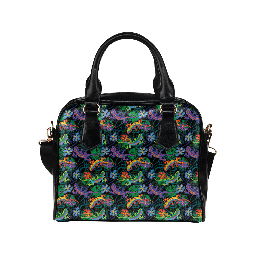Gecko Colorful Pattern Print Design 01 Shoulder Handbag
