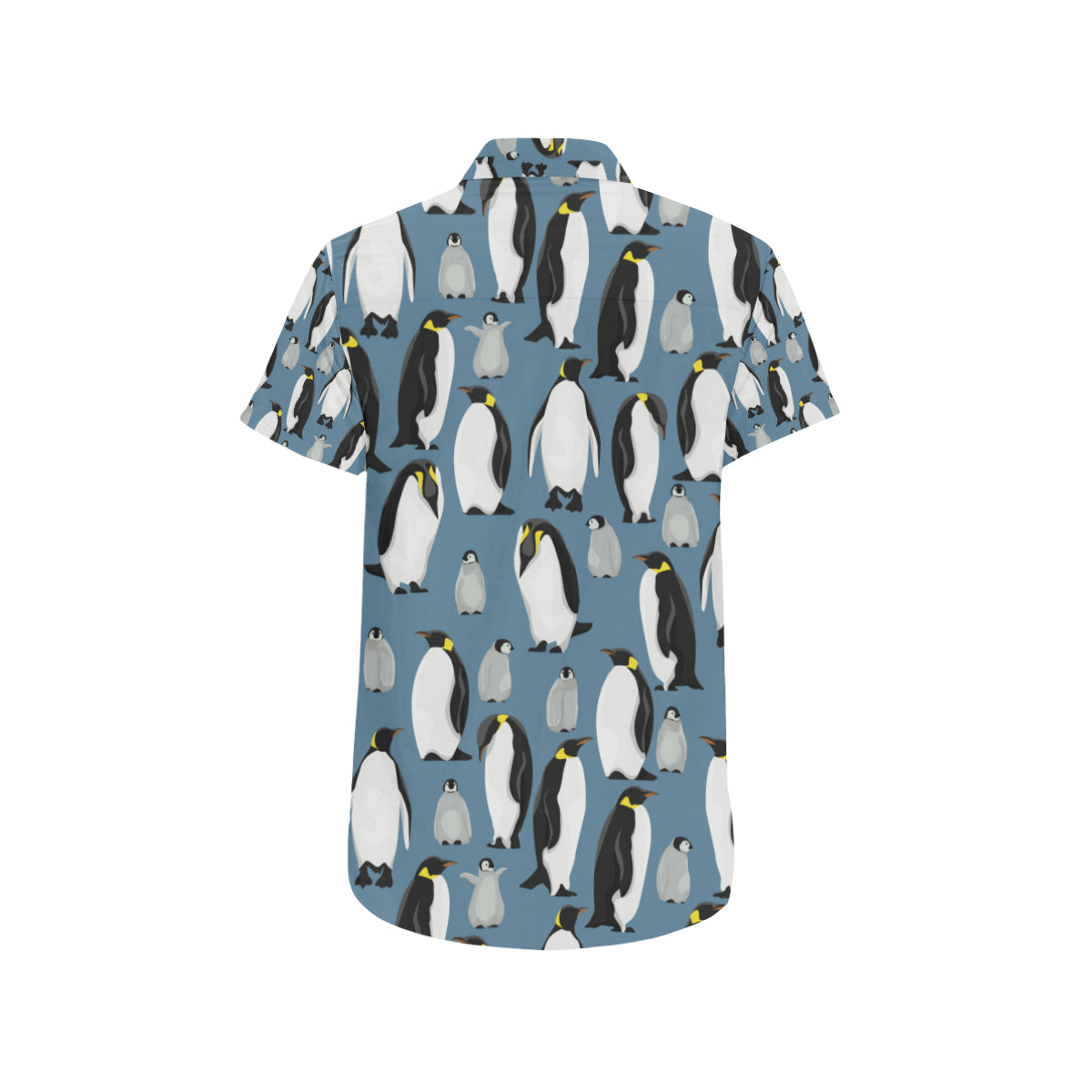 Penguin Pattern Print Design A03 Men's Short Sleeve Button Up Shirt