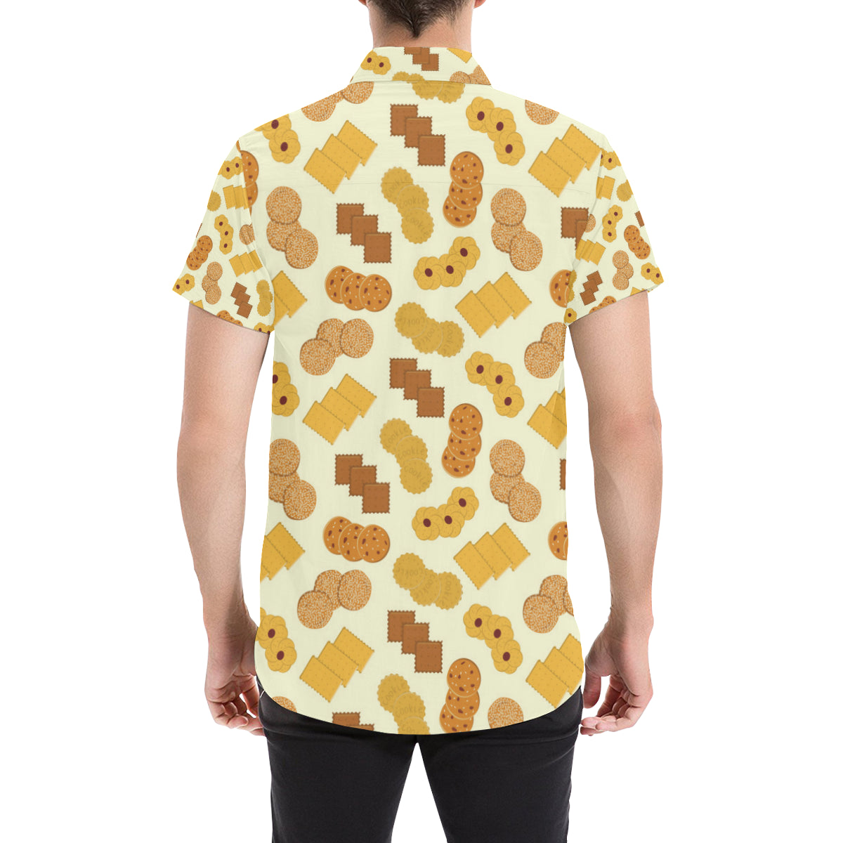 Cookie Pattern Print Design 06 Men's Short Sleeve Button Up Shirt
