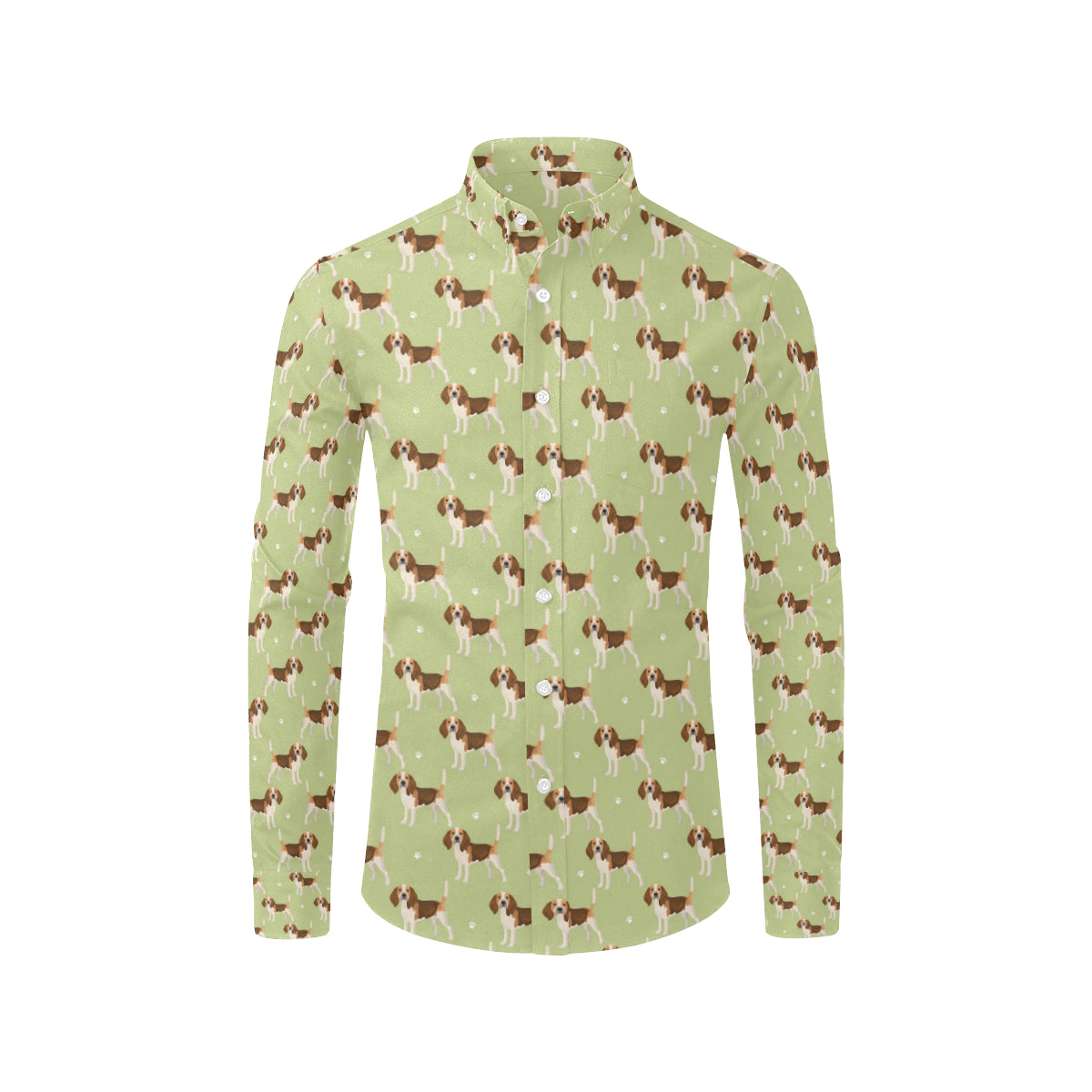 Beagle Pattern Print Design 07 Men's Long Sleeve Shirt