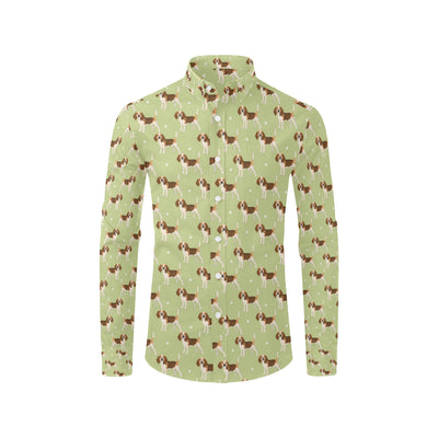 Beagle Pattern Print Design 07 Men's Long Sleeve Shirt