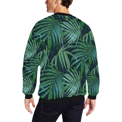 Tropical Flower Pattern Print Design TF011 Men Long Sleeve Sweatshirt