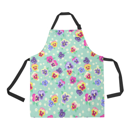 Pansy Pattern Print Design PS08 Apron with Pocket