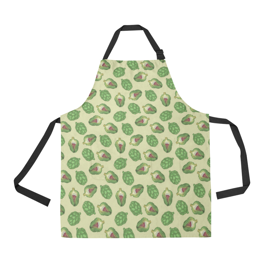 Artichoke Pattern Print Design 03 Apron with Pocket