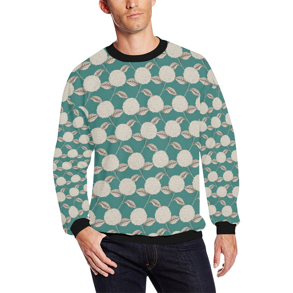Hydrangea Pattern Print Design HD03 Men Long Sleeve Sweatshirt