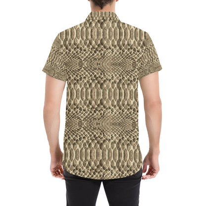 Python Pattern Print Design A02 Men's Short Sleeve Button Up Shirt