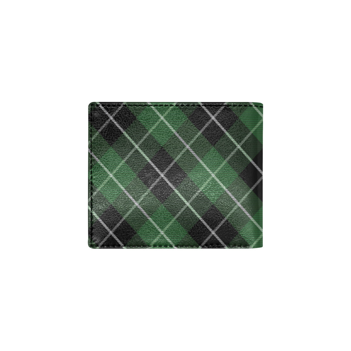 Plaid Green Pattern Print Design A05 Men's ID Card Wallet