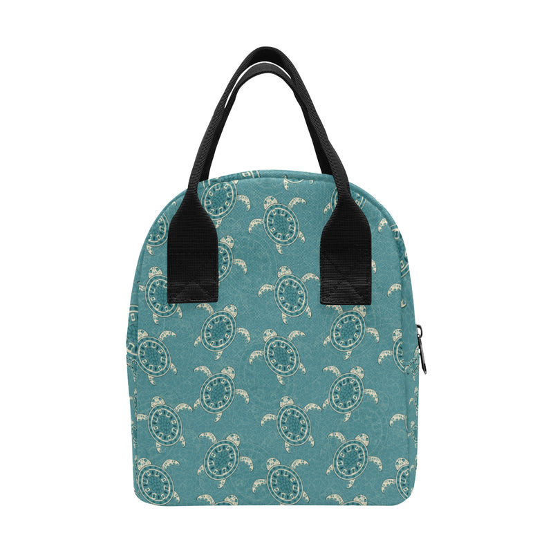 Sea Turtle Pattern Print Design T02 Insulated Lunch Bag