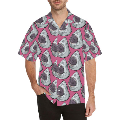 Great White Shark Pattern Print Design 01 Men's Hawaiian Shirt