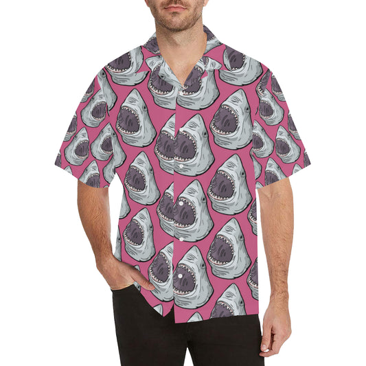 Great White Shark Pattern Print Design 01 Men's Hawaiian Shirt
