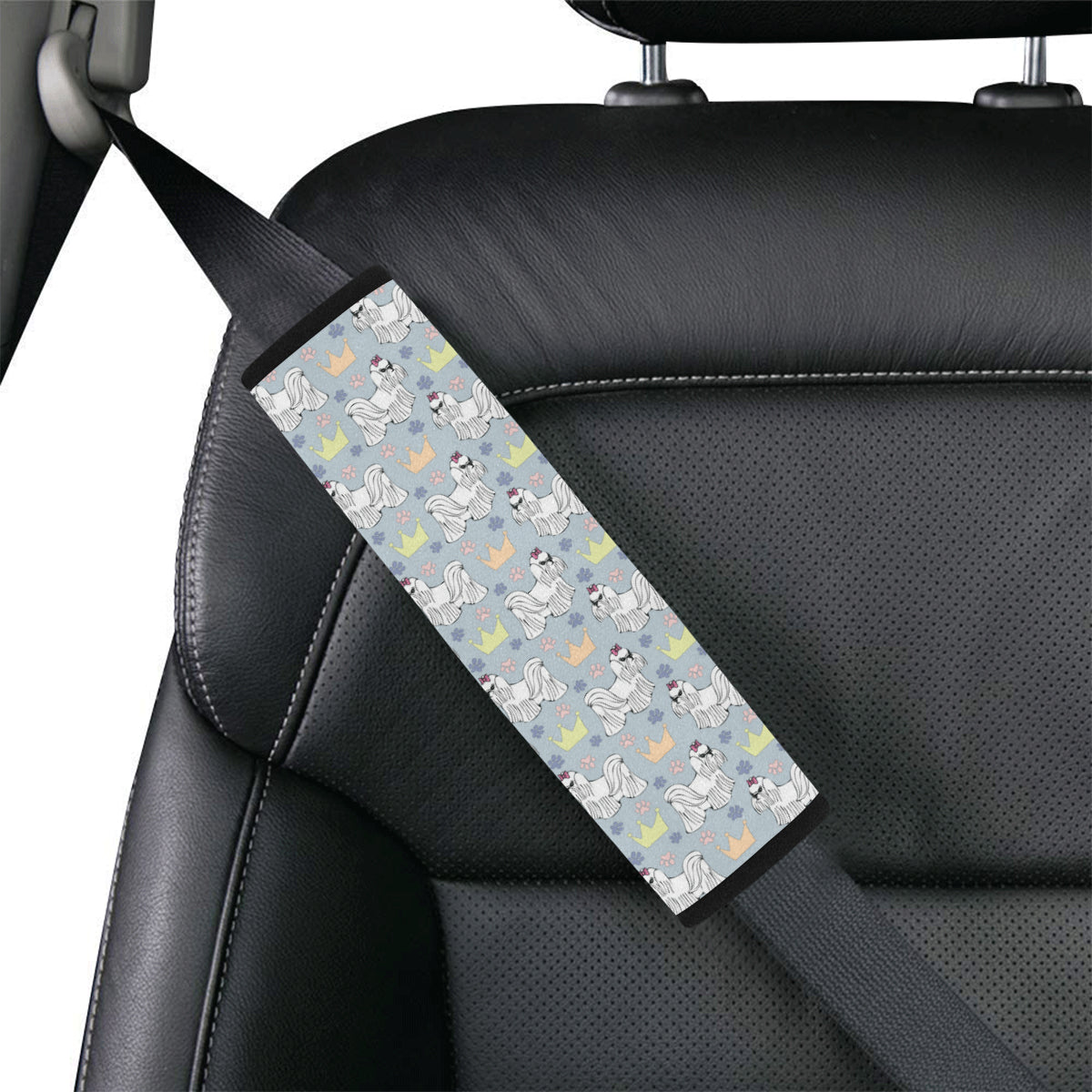 Maltese Pattern Print Design 04 Car Seat Belt Cover