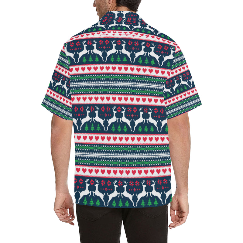 Reindeer Pattern Print Design 03 Men's Hawaiian Shirt