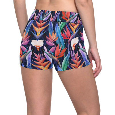 Tropical Flower Pattern Print Design TF023 Yoga Shorts