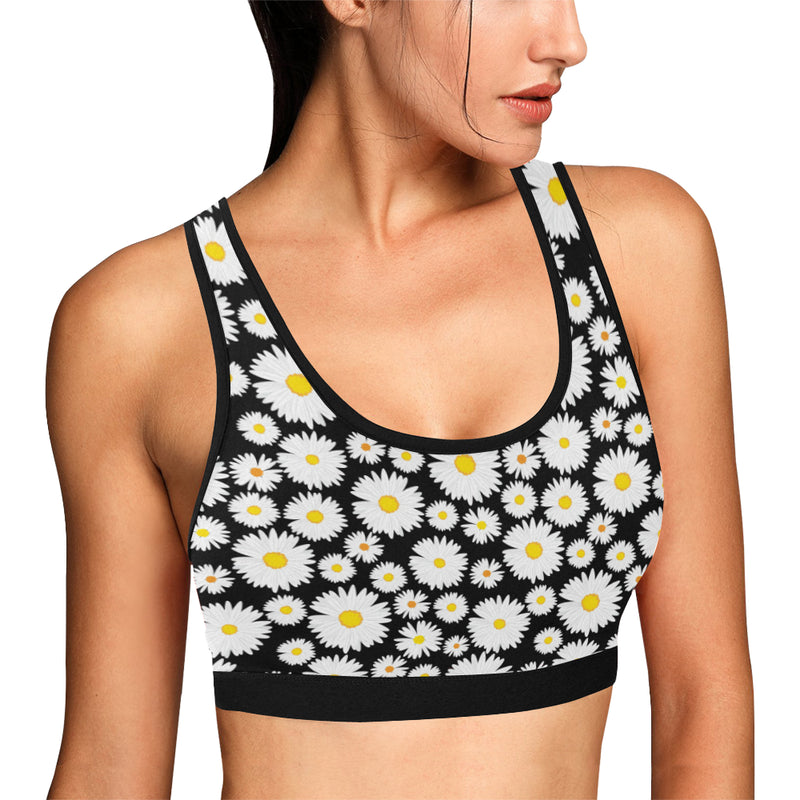 Daisy Pattern Print Design 01 Sports Bra