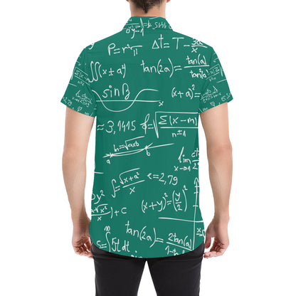 Math Pattern Print Design 01 Men's Short Sleeve Button Up Shirt