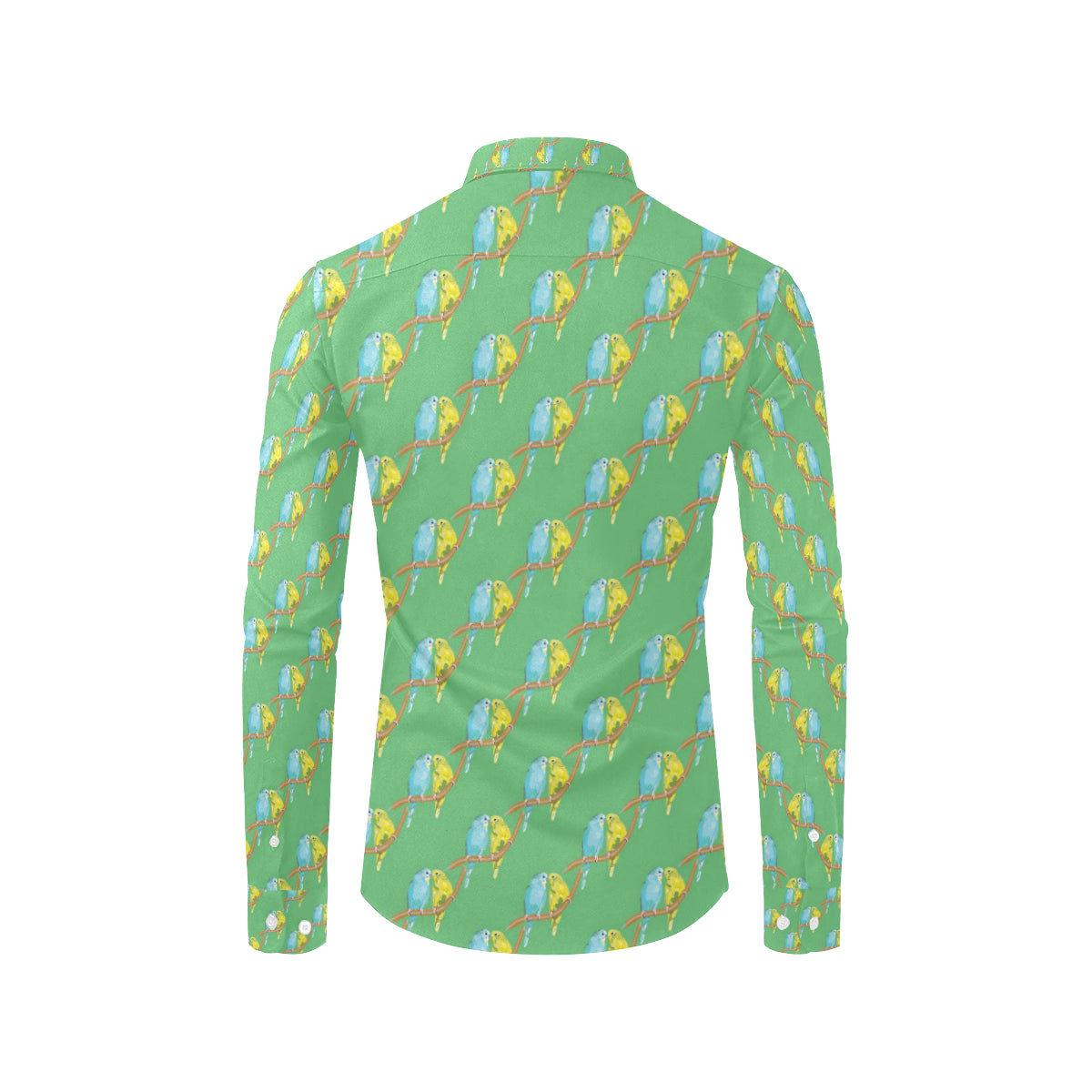 Budgerigar Pattern Print Design 01 Men's Long Sleeve Shirt