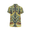 Polynesian Tattoo Print Men's Short Sleeve Button Up Shirt